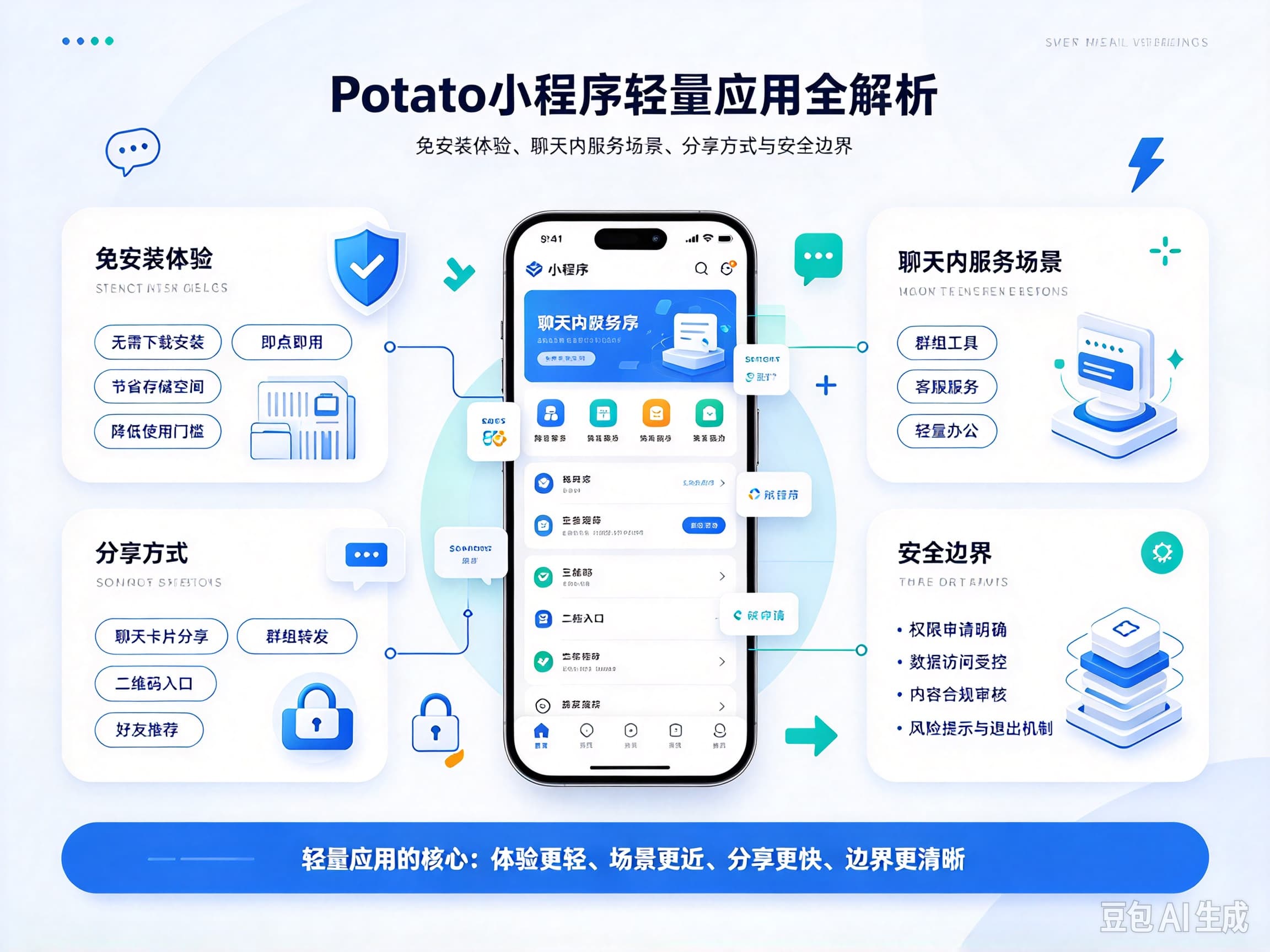 Potato小程序轻量应用全解析：免安装体验、聊天内服务场景、分享方式与安全边界